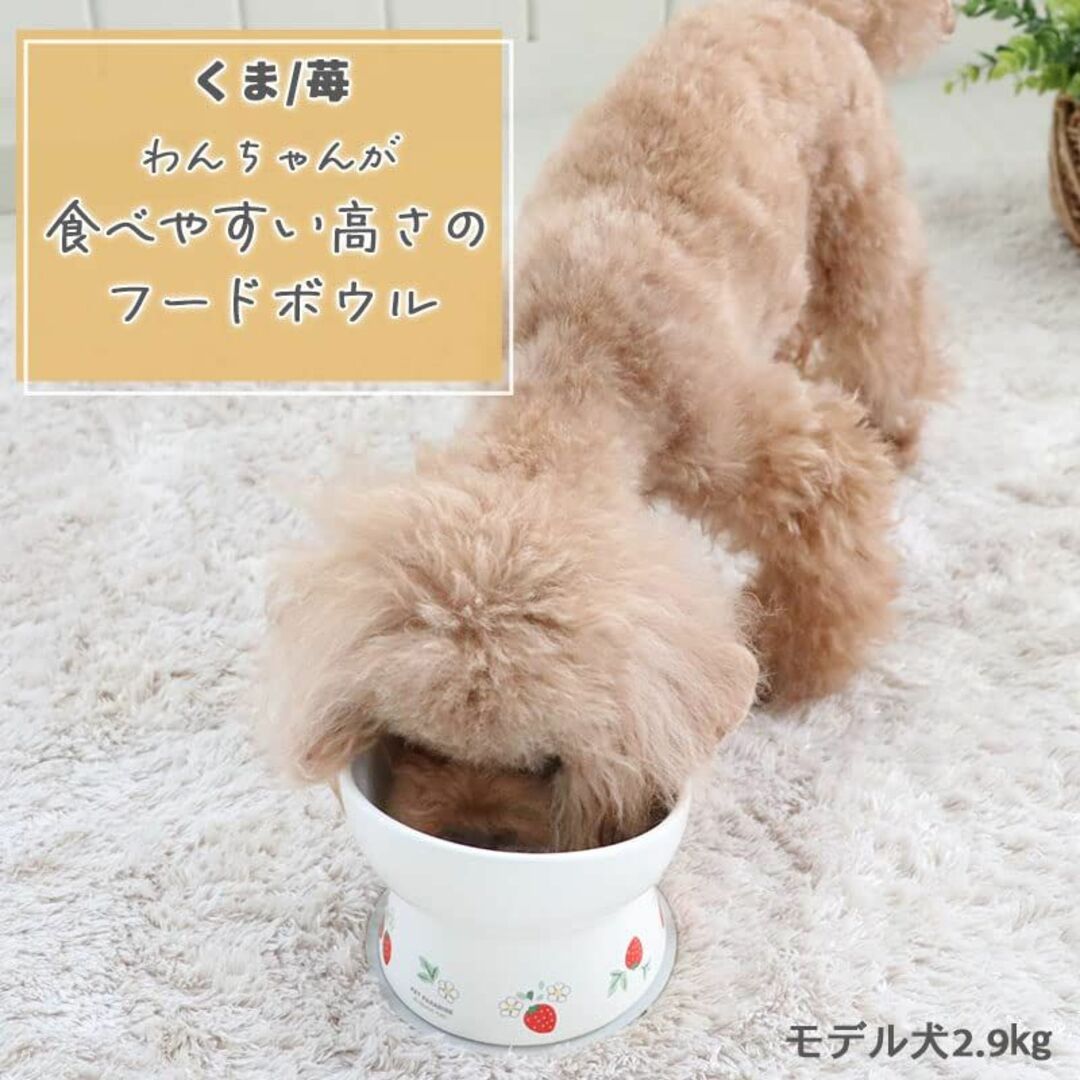 NEW 犬 猫 フードボウル 高さのある いちご 陶器 | 苺 イチゴ 野イチゴ その他のペット用品(猫)の商品写真