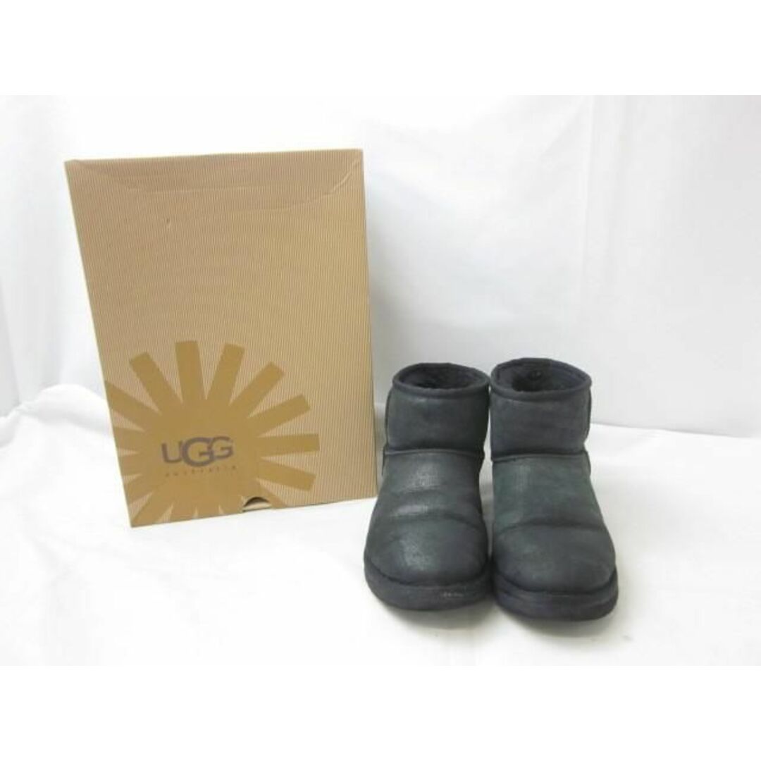 良品 アグ UGG オーストラリア ブーツ ショートブーツ 1007307 25.0cm 黒 ブラック レディース