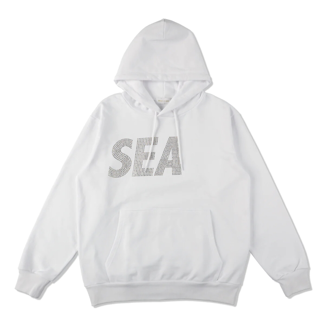 SEA RHINE STONE HOODIE / White