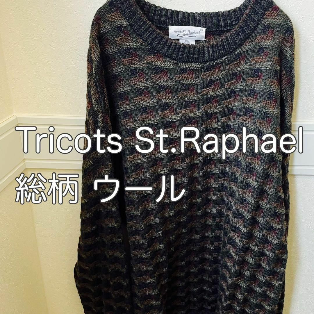 Tricots St.Raphael 総柄 ウール　ニット　セーター  L