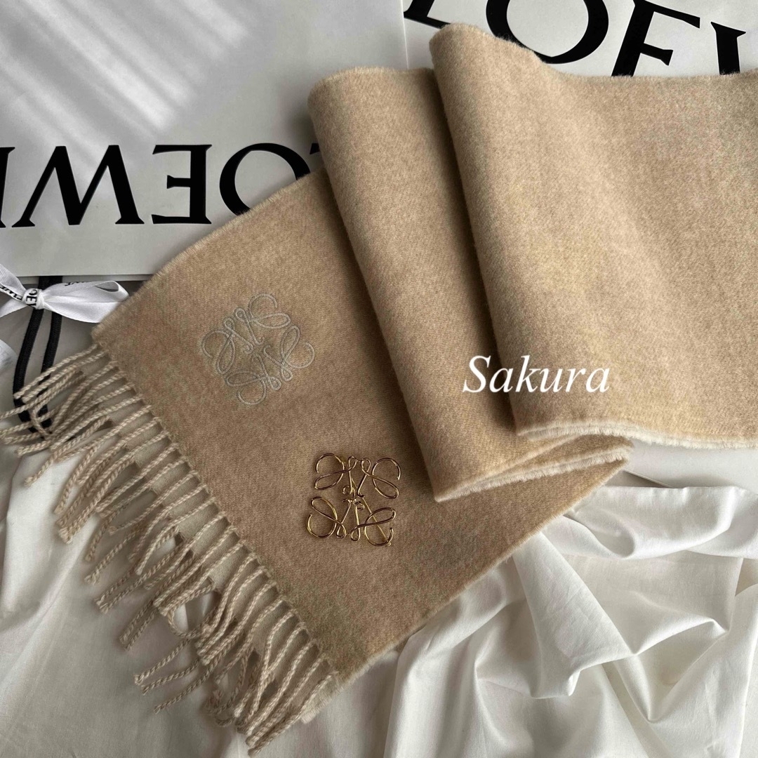 LOEWE - ロエベ LOEWE バイカラーカシミア スカーフ マフラーの+