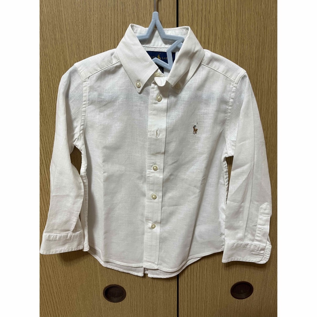 POLO RALPH LAUREN(ポロラルフローレン)のPOLO RALPH LAUREN  ラルフローレン　白シャツ　サイズ4　リネン キッズ/ベビー/マタニティのキッズ服男の子用(90cm~)(ドレス/フォーマル)の商品写真