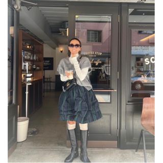 rosymonster tsuntsun balloon check skirt-