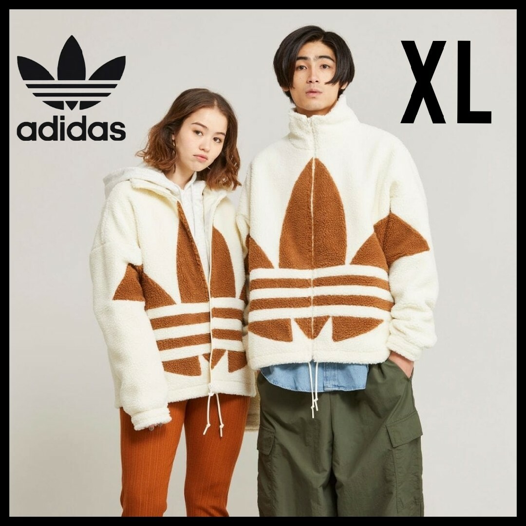 【大きいサイズ】adidas★シェルパジャケット★フリースジャケット★白★XL | フリマアプリ ラクマ