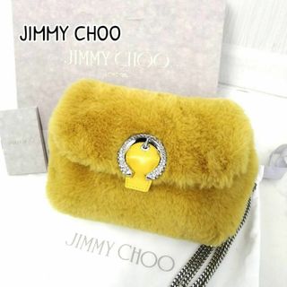 ジミーチュウ(JIMMY CHOO)の未使用✨ジミーチュウ　ソフトマデリン　ショルダーバッグ　21年秋冬　ファー　黄(ショルダーバッグ)