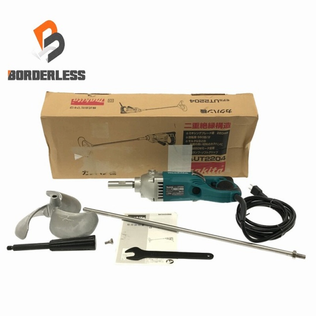 工具☆比較的綺麗☆ makita マキタ 220mm かくはん機 UT2204 電動工具 撹拌機 コード式 ミキサー 79988