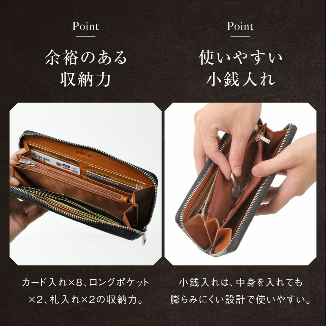 【色: コードバン調/グリーン】ムラ 長財布 財布 メンズ ファスナー 本革 カ