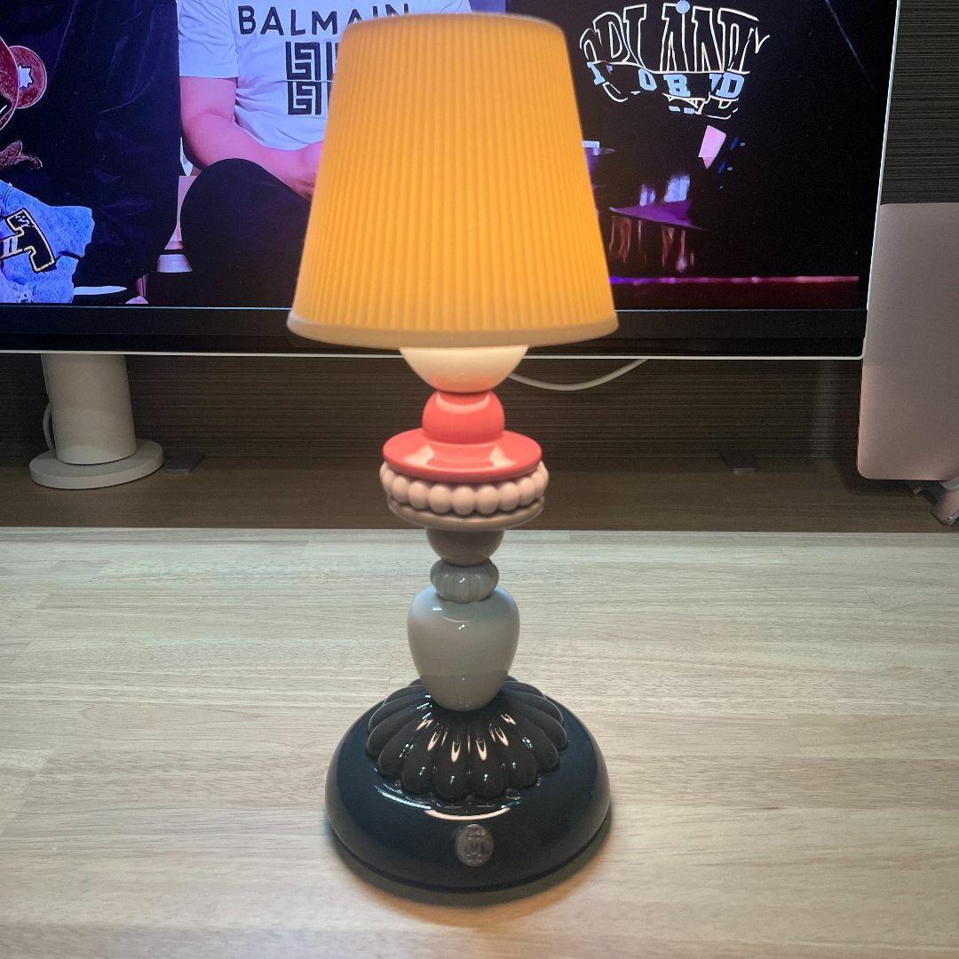 海外輸入】 リヤドロ ピンク ブラック Lamp Firefly Sunflower ランプ