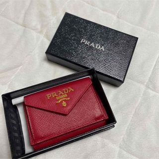 PRADA プラダ 二つ折り財布 レザー 本革 ピンクベージュ シルバー金具 銀