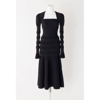 マメ(mame)の新品タグ付 fetico STRIPE KNIT MIDI DRESS 3(ロングワンピース/マキシワンピース)