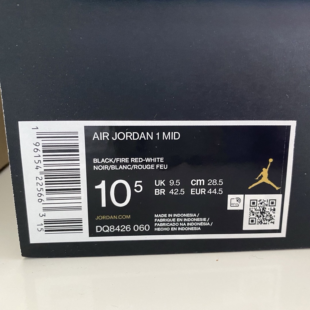 Jordan 1 mid black fire 28.5cmSLAMDUNK