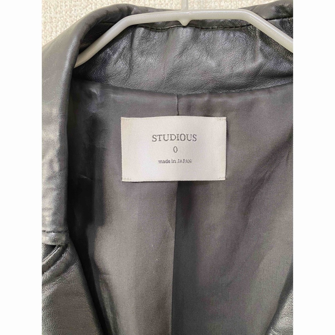 STUDIOUS(ステュディオス)の週末セール‼️STUDIOUSラムレザーダブルライダースジャケット size 0 レディースのジャケット/アウター(ライダースジャケット)の商品写真
