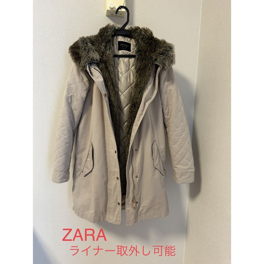 【リバーシブル】【M】ZARA モッズコート ファーコート レディース