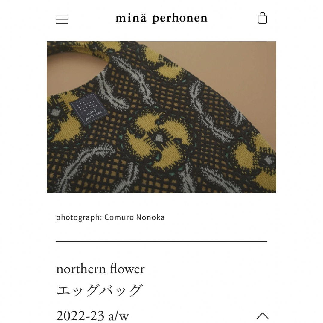mina perhonen(ミナペルホネン)の新品　ミナペルホネン　エッグバッグ　ノースフラワー レディースのバッグ(トートバッグ)の商品写真