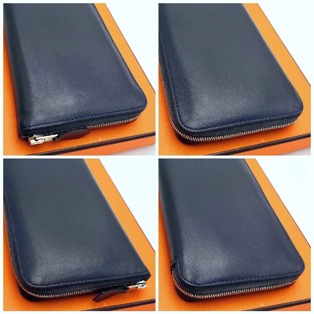 Hermes - HERMES アザップ ロング オールレザー バイカラー 長財布