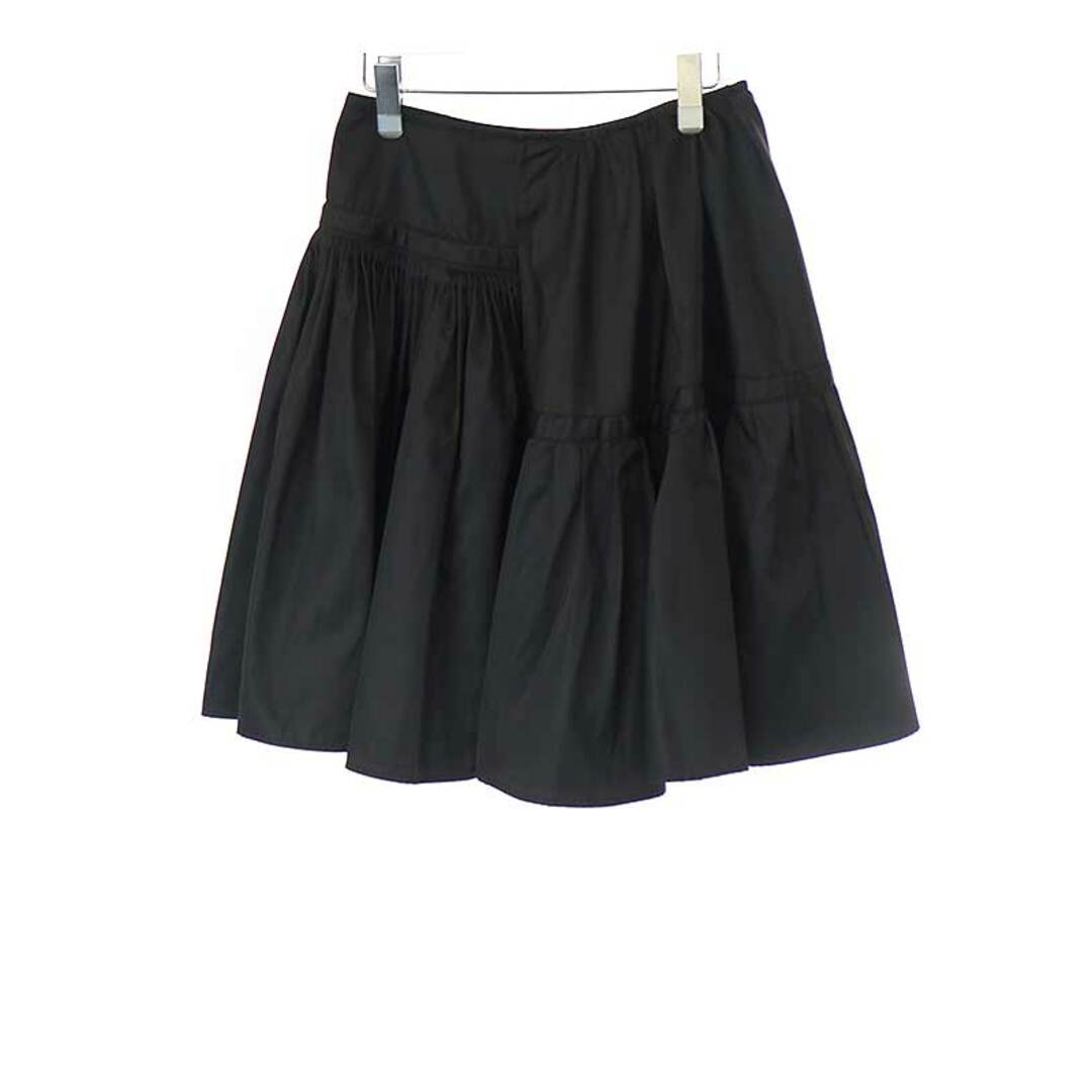 PRADA(プラダ)のPRADA プラダ ナイロンプリーツフレアスカート 42 ブラック レディースのスカート(ひざ丈スカート)の商品写真