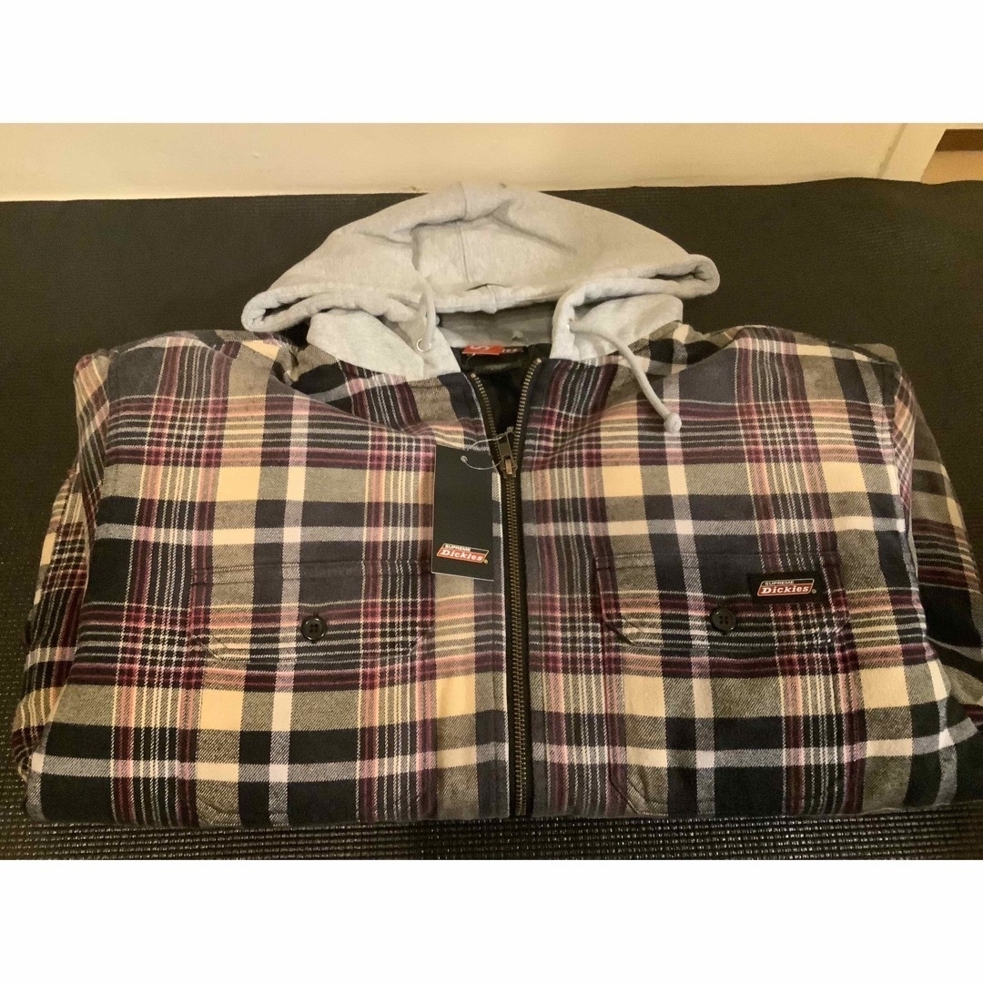 supremeDickies plaid Hooded Zip up shirt