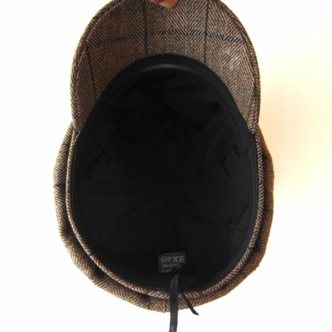 美品　Mokati　キャスケット　ハンチング　ヘリンボーン　茶系 メンズの帽子(キャスケット)の商品写真