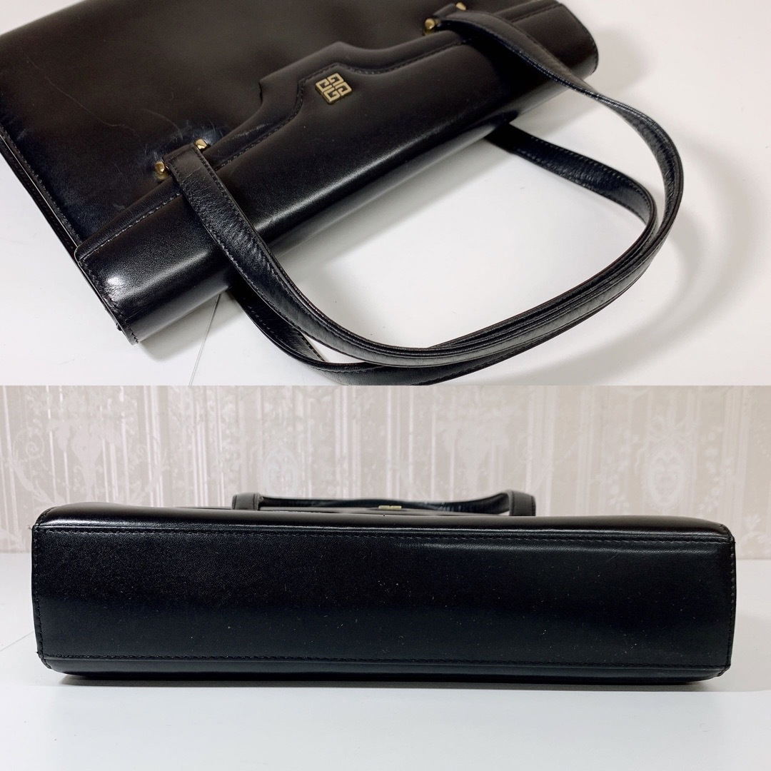GIVENCHY(ジバンシィ)のＩ　GIVENCHY ジバンシー レザー ハンドバッグ 黒 かっちりタイプ  レディースのバッグ(ハンドバッグ)の商品写真