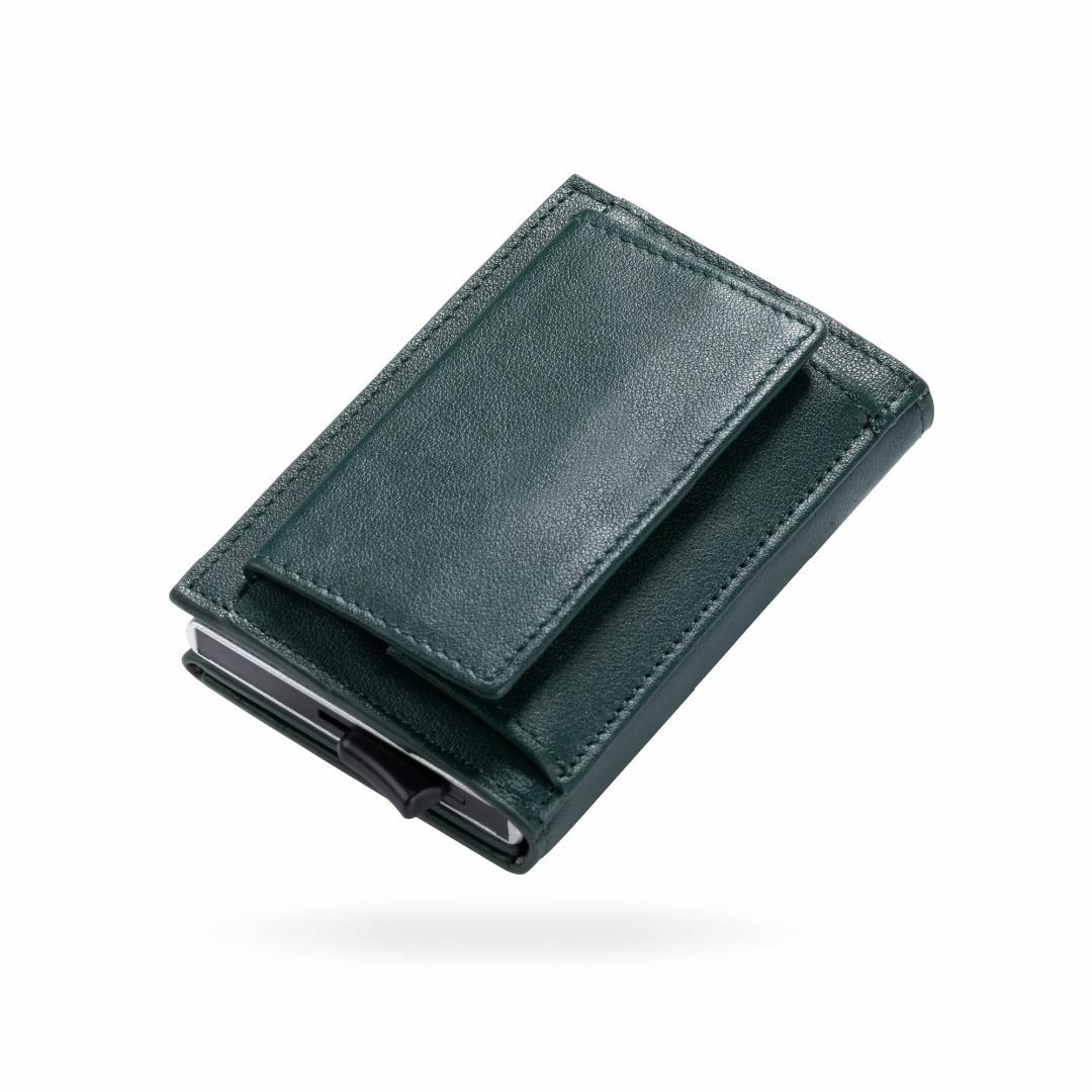 【色: グリーン】ムラ 三つ折り財布 ミニ財布 スキミング防止 財布 メンズ 本