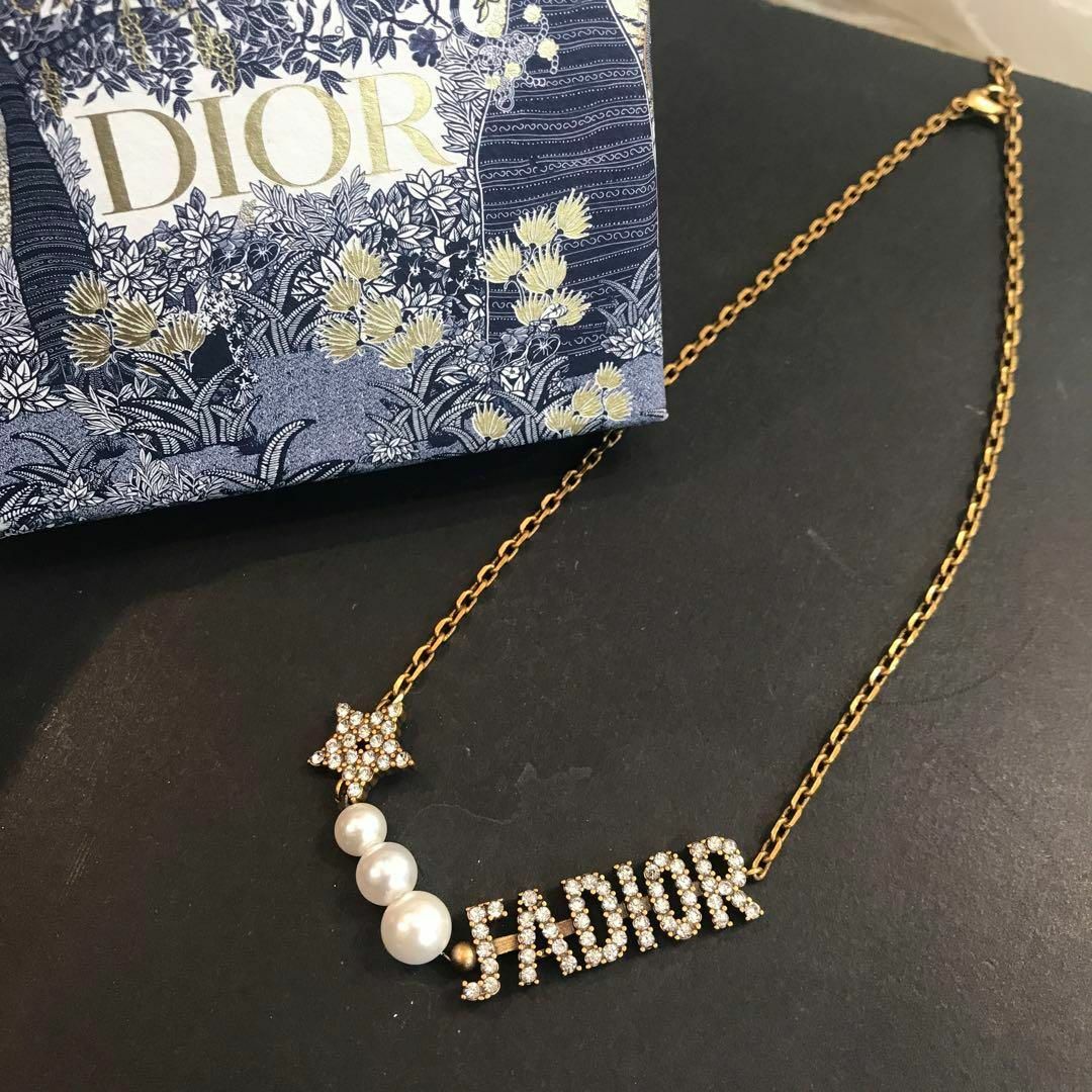 ★美品☆クリスチャン・ディオール JA DIOR チョーカー パール ロゴ
