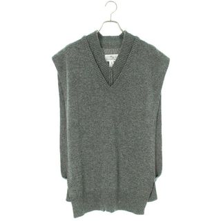 【美品】  Maison Martin Margiela / メゾンマルタンマルジェラ | ビッグシルエット アンゴラ ウール ローゲージ ショールカラー ニット ベスト | M | ライトグレー | レディース