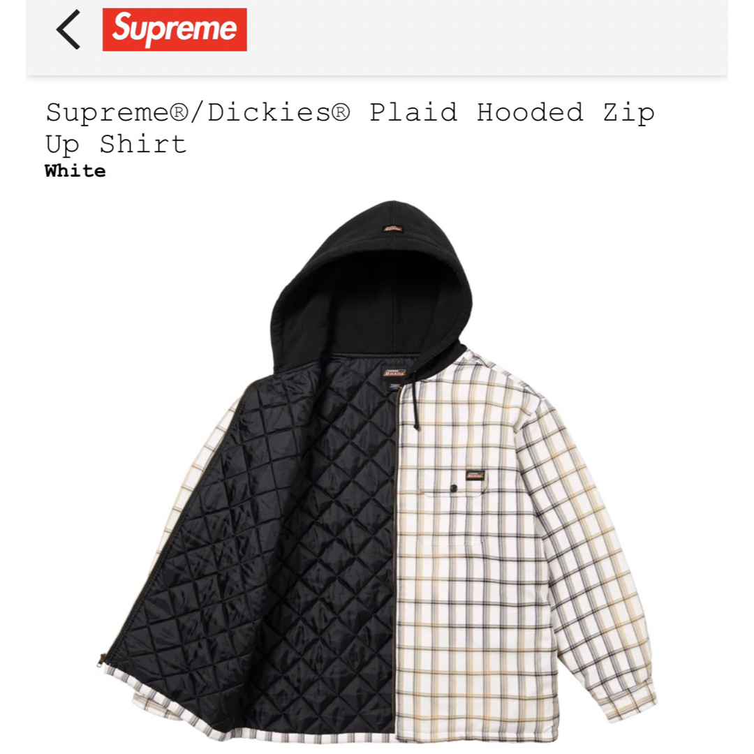 新品supreme23FW Dickies plaid Hooded