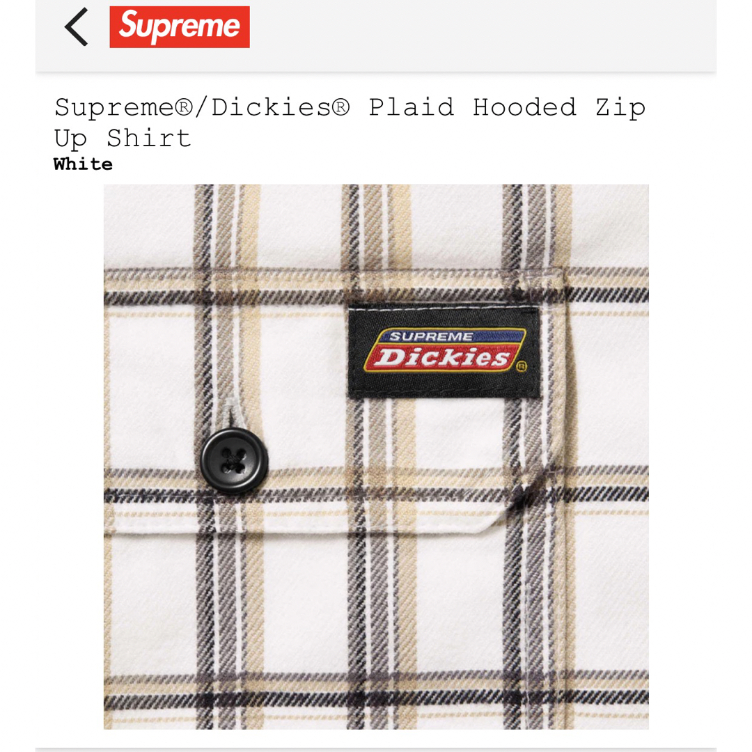 新品supreme23FW Dickies plaid Hooded