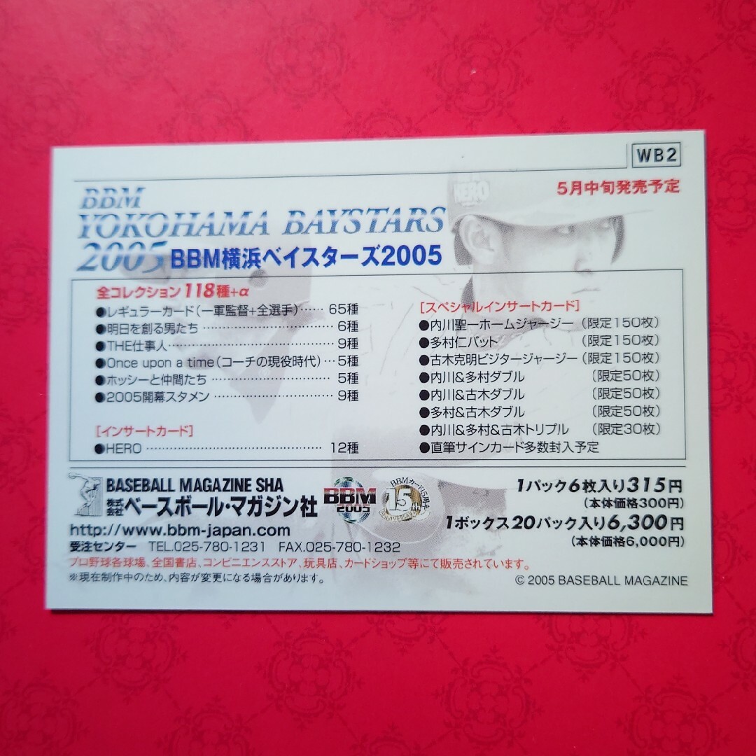 横浜DeNAベイスターズ(ヨコハマディーエヌエーベイスターズ)のプロ野球カード 横浜DeNAベイスターズ2005 エンタメ/ホビーのタレントグッズ(スポーツ選手)の商品写真