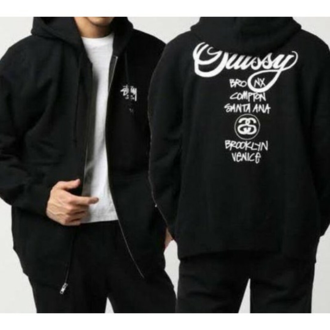 STUSSY ステューシー ワールドツアー フーディ ブラック 男女兼用 XLの ...