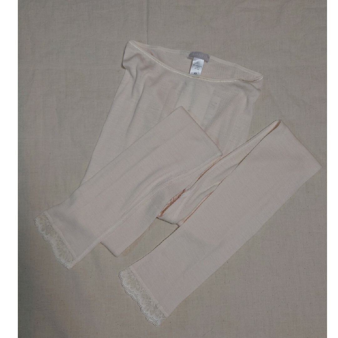 HANRO - 新品タグ付き 高級 ウール シルク レギンス ボトムス 秋冬 白