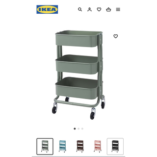 イケア(IKEA)のIkea ワゴンロースフルト　グレーグリーン　キャスト付　収納(キッチン収納)
