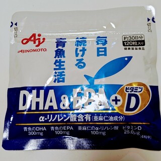 アジノモト(味の素)のDHA&EPA+ビタミンD 　毎日続ける青魚生活　120粒　30日(ビタミン)