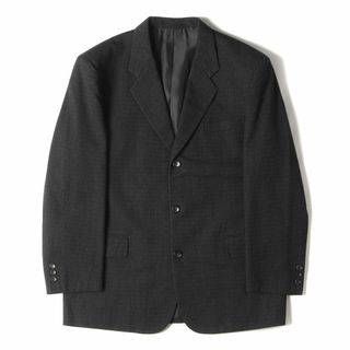 コムデギャルソン(COMME des GARCONS)のCOMME des GARCONS コムデギャルソン ジャケット サイズ:M 99AW ジオメトリック ジャガード ウール コットン ギャバジン 3B テーラードジャケット HJ-07006 パワーショルダー HOMME 田中オム アーカイブ ダークグレー ブレザー フォーマル【メンズ】【中古】(テーラードジャケット)