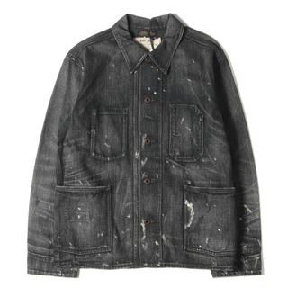 RRL ダブルアールエル カバーオール サイズ:S LIMITED EDITION ペイント&ヴィンテージ加工 デニム ジャケット PAINT  CHORE JACKET ブラック 黒 アウター ブルゾン ジーンズ カジュアル アメトラ アメカジ ブランド 【メンズ】