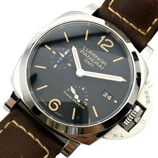 パネライ(PANERAI)の　パネライ PANERAI ルミノール　1950　3デイズ　GMT　パワーリザーブ PAM01537 ブラック SS メンズ 腕時計(その他)