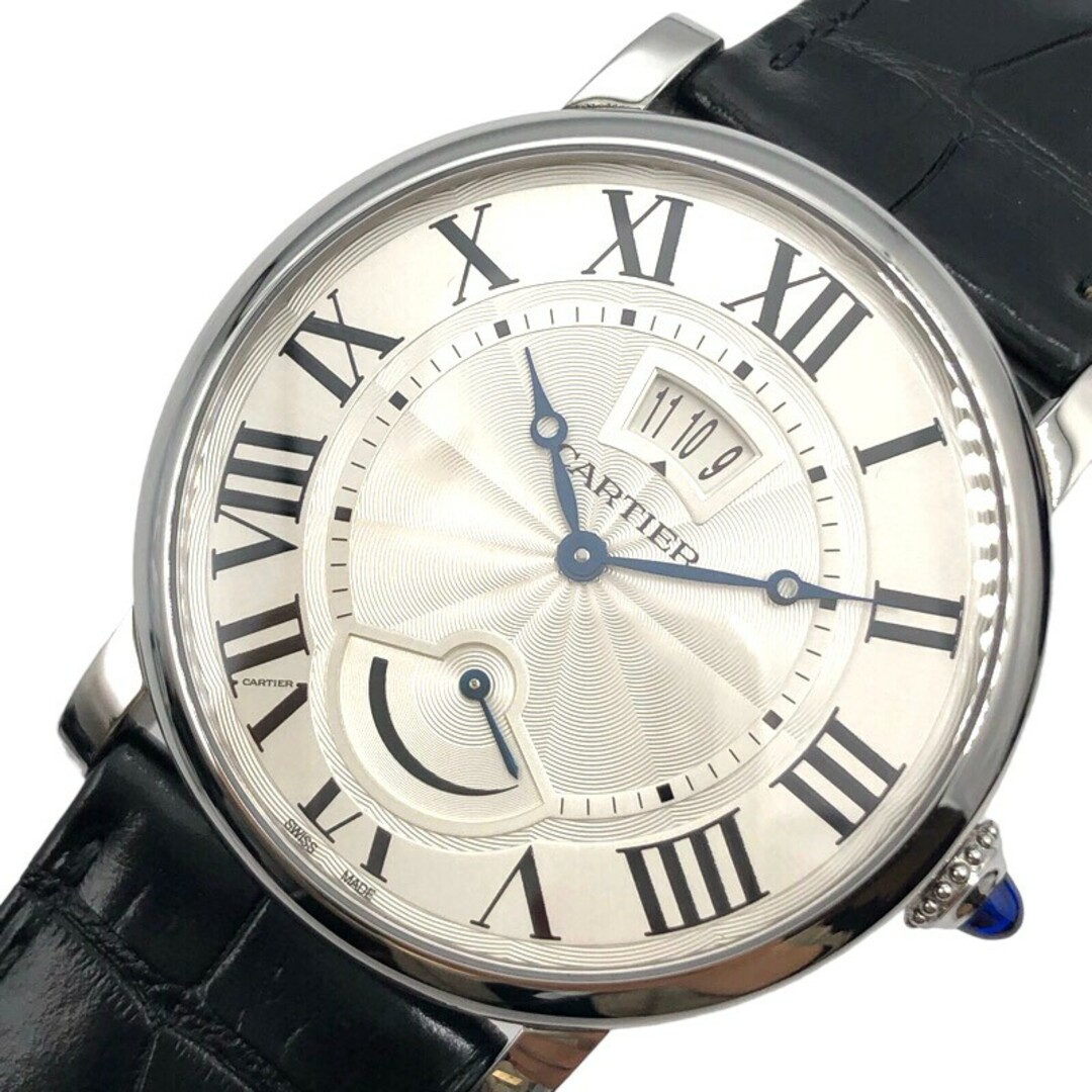 カルティエ Cartier ロトンド ドゥ カルティエ パワーリザーブ W1556369 シルバー SS/レザー 手巻き メンズ 腕時計