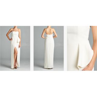 タダシショウジ(TADASHI SHOJI)の新品 USAロングドレス WHITE M(ロングドレス)