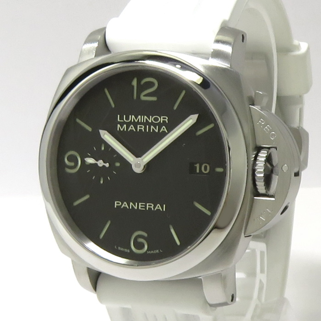 PANERAI ルミノールマリーナ 自動巻き ラバーベルト ブラック文字盤 メンズのファッション小物(ベルト)の商品写真