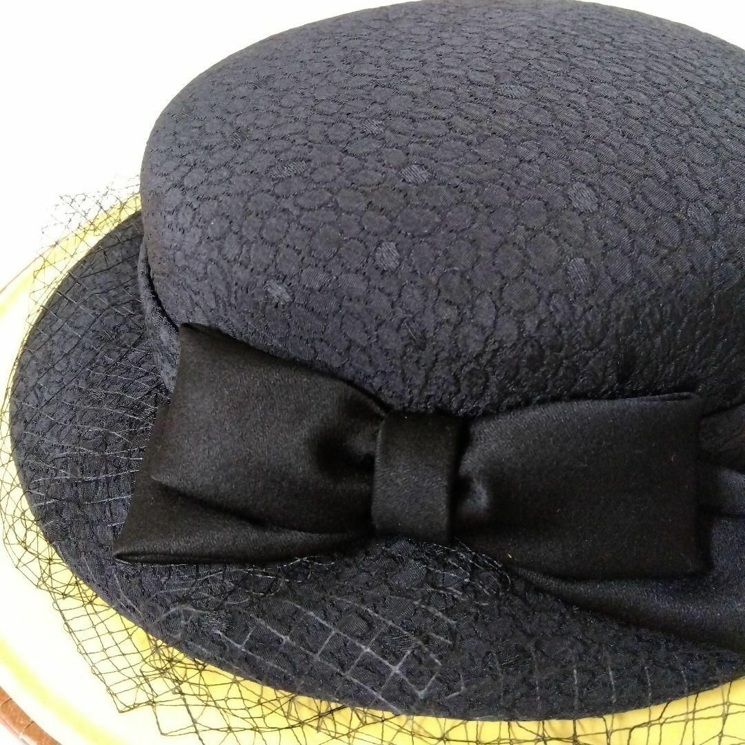 Maxim(マキシン)の【美品】Maxim　マキシン　日本製　トークハット　ハット 帽子 ブラック レディースの帽子(ハット)の商品写真