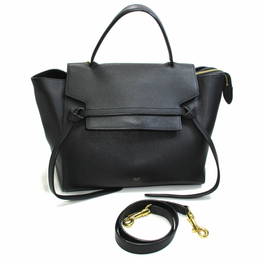 celine - CELINE ベルトバッグ 2WAY ショルダーバッグ レザー ブラック