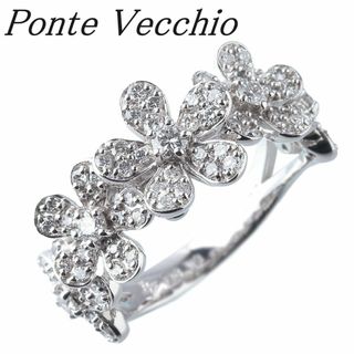 ポンテヴェキオ(PonteVecchio)のポンテヴェキオ ダイヤ リング フラワー ダイヤ0.77ct 11.5号～12号 K18WG 箱 PonteVecchio PV【14101】(リング(指輪))