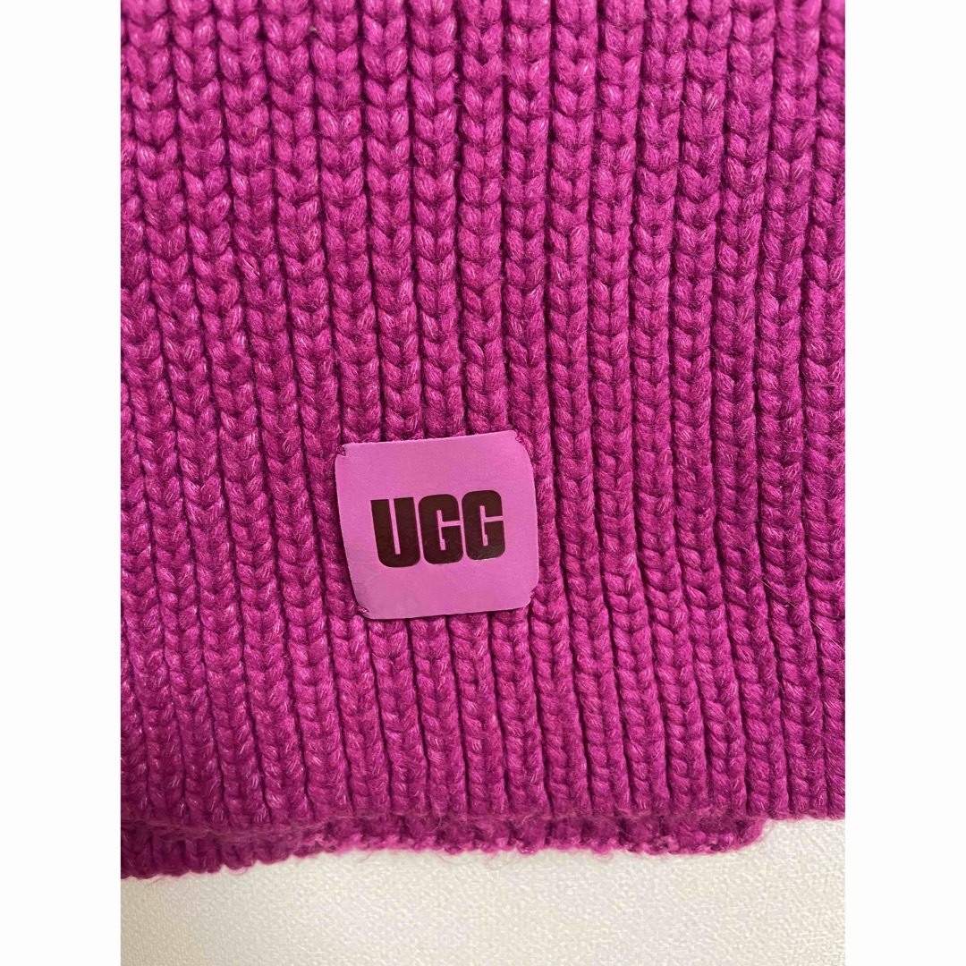 UGG(アグ) 小物美品  - ピンク×黒 ウール