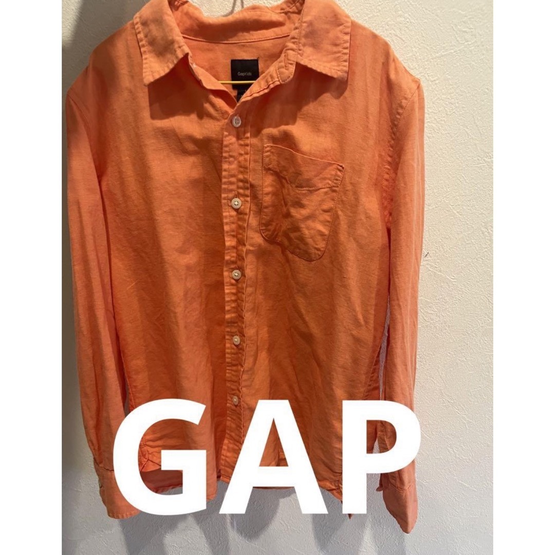 GAP Kids(ギャップキッズ)のGAP kids ギャップ　キッズ　男の子　女の子　シャツ　オレンジ キッズ/ベビー/マタニティのキッズ服男の子用(90cm~)(ブラウス)の商品写真