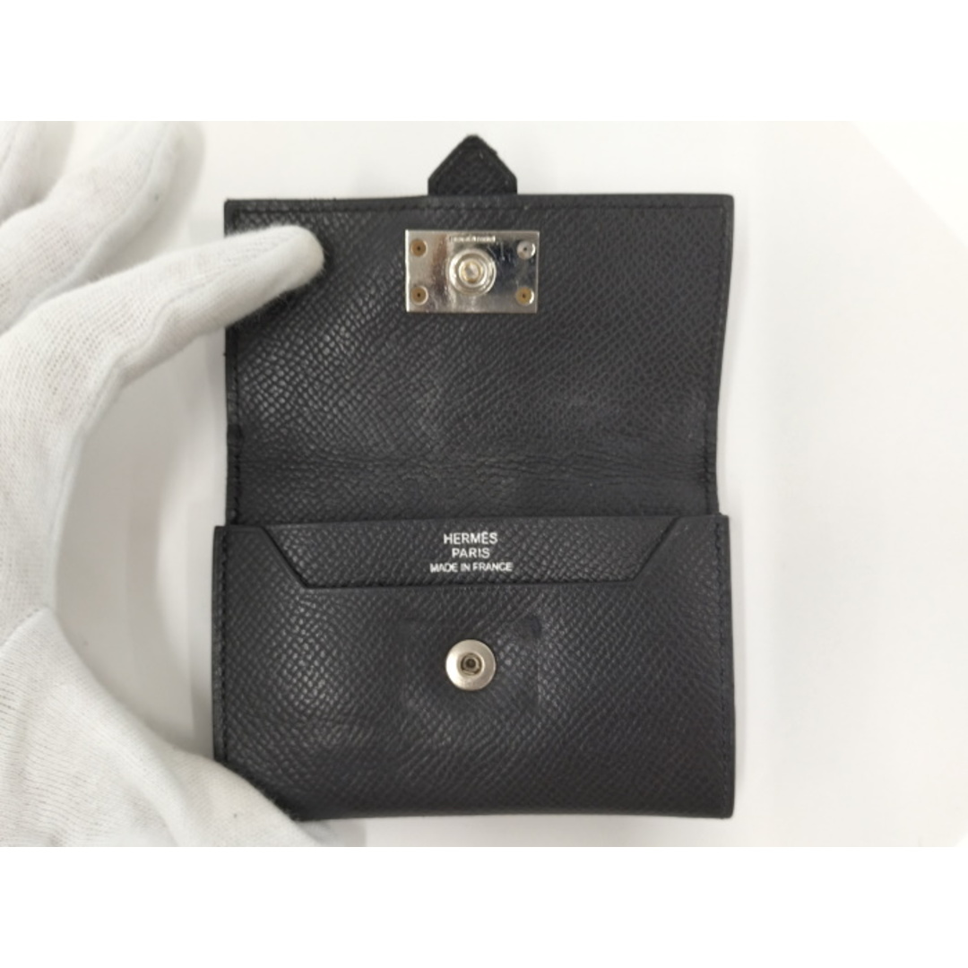 Hermes - HERMES 二つ折り財布 ベアン カードケース レザー ブラック
