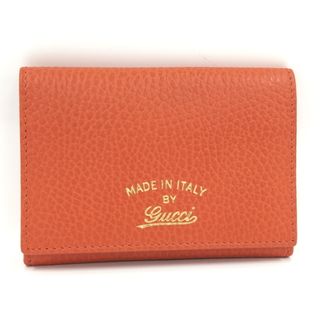 グッチ(Gucci)のGUCCI 二つ折り スウィング カードケース レザー オレンジ 381045(名刺入れ/定期入れ)