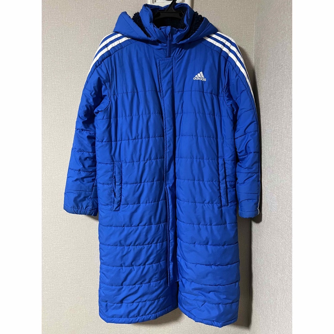 adidas(アディダス)のadidas ベンチコート 160 ブルー　子供 キッズ/ベビー/マタニティのキッズ服男の子用(90cm~)(コート)の商品写真