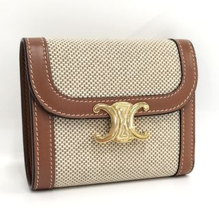 CELINE トリオンフ スモール ウォレット 三つ折り財布 キャンバス-