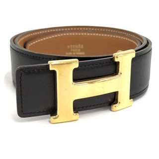 HERMES コンスタントベルト Hバックル レザー ブラック 表記70サイズ