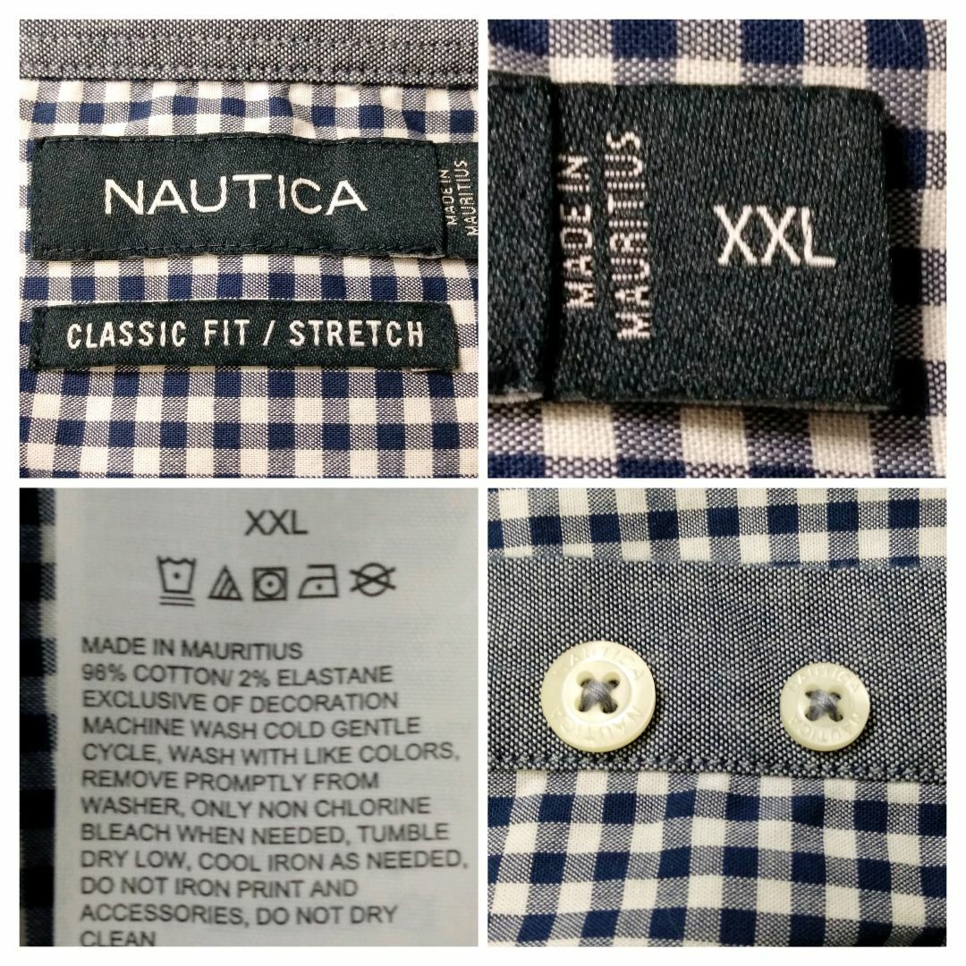 NAUTICA(ノーティカ)のデッドストック NAUTICA 長袖ボタンダウンシャツ ギンガムチェック XXL メンズのトップス(シャツ)の商品写真